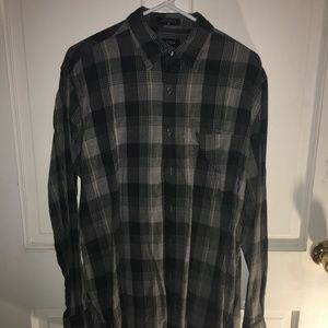 Men's Nautica Grey Plaid Button Up Shirt